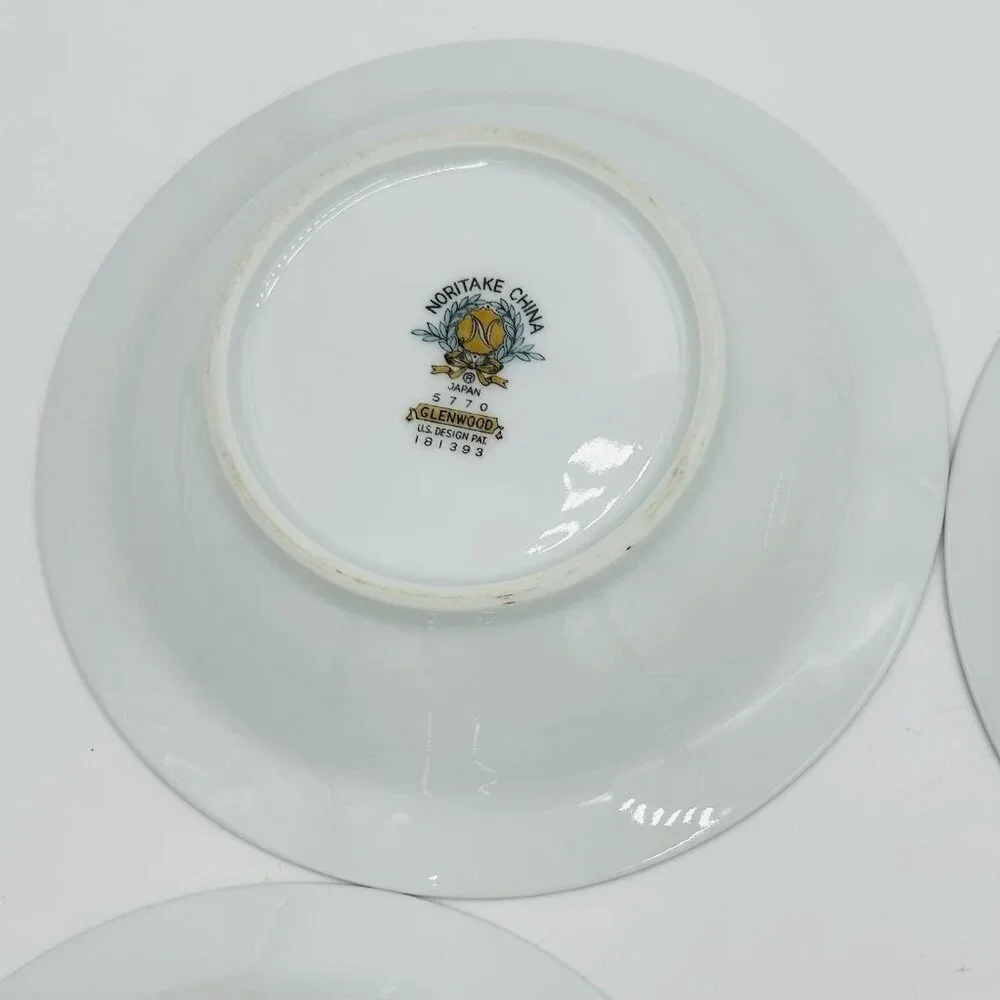 Noritake China Glenwood 5770 Japan 5.5” Berry Bowls Set Of 6 Pink Roses Platinum